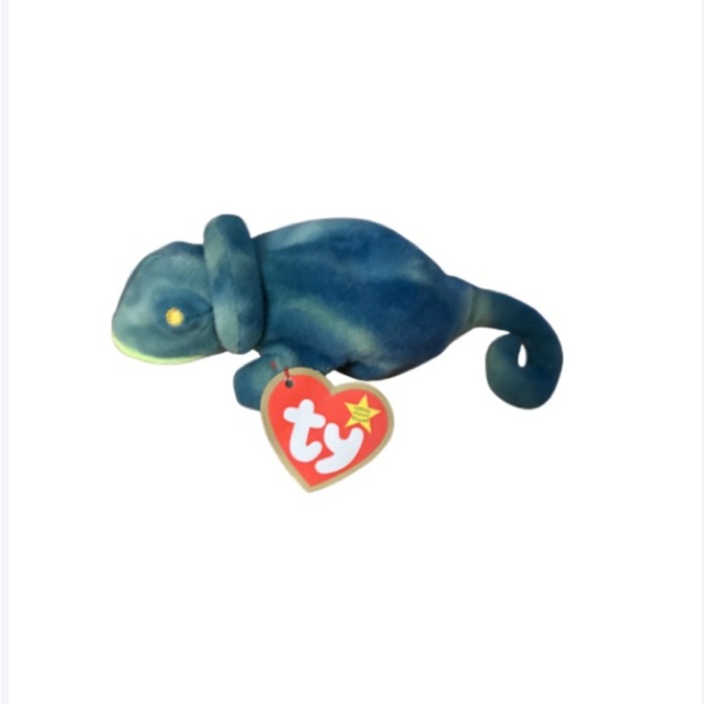 Collectors item Rare Ty Beanie Baby "Iggy" the Chameleon Tag Error.